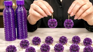 Don't throw away plastic bottles, make beautiful gypsophila earrings with them.