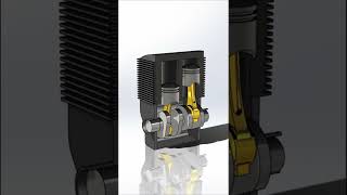 Animation of Engine in Solidworks CAD  software  -  3D animation #shorts #youtube #multipleneeds screenshot 5