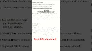 2025 Social Studies Mock Questions Before Tomorrow