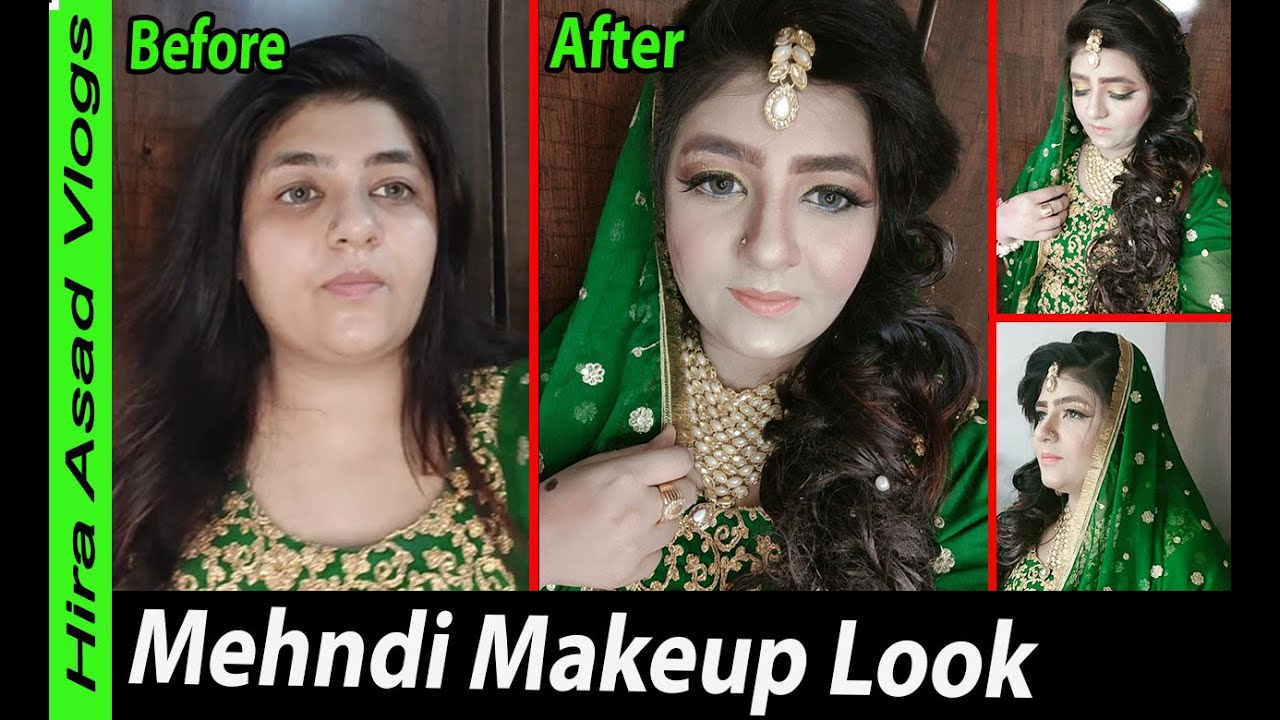 💄Mehandi|haldi|mayun makeup 💄mehandi makeup lookby hira vlogs - YouTube