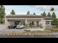 3 bedroom bungalow house design  136 sqm  exterior  interior animation