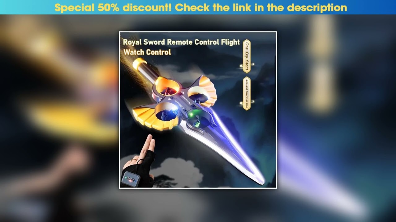 Best RC Flying Sword Drone 2.4GHz Hand Gesture Control Glider Airplane, LED Light Stunt Plane 360°•