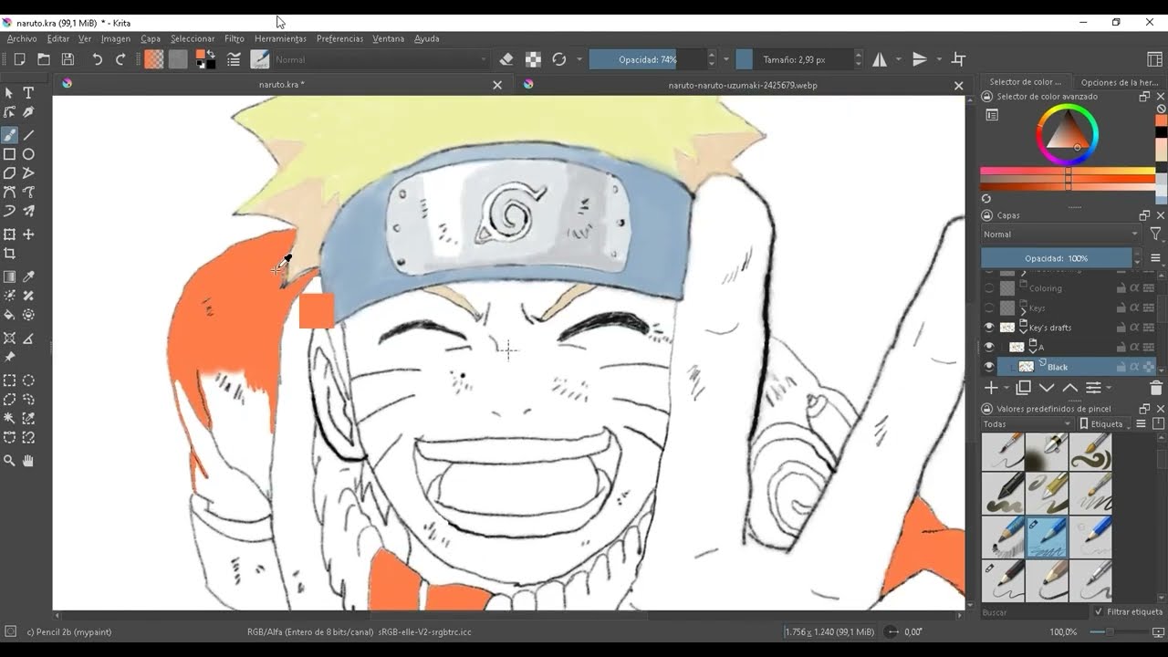 Naruto Timeline Echo en Krita