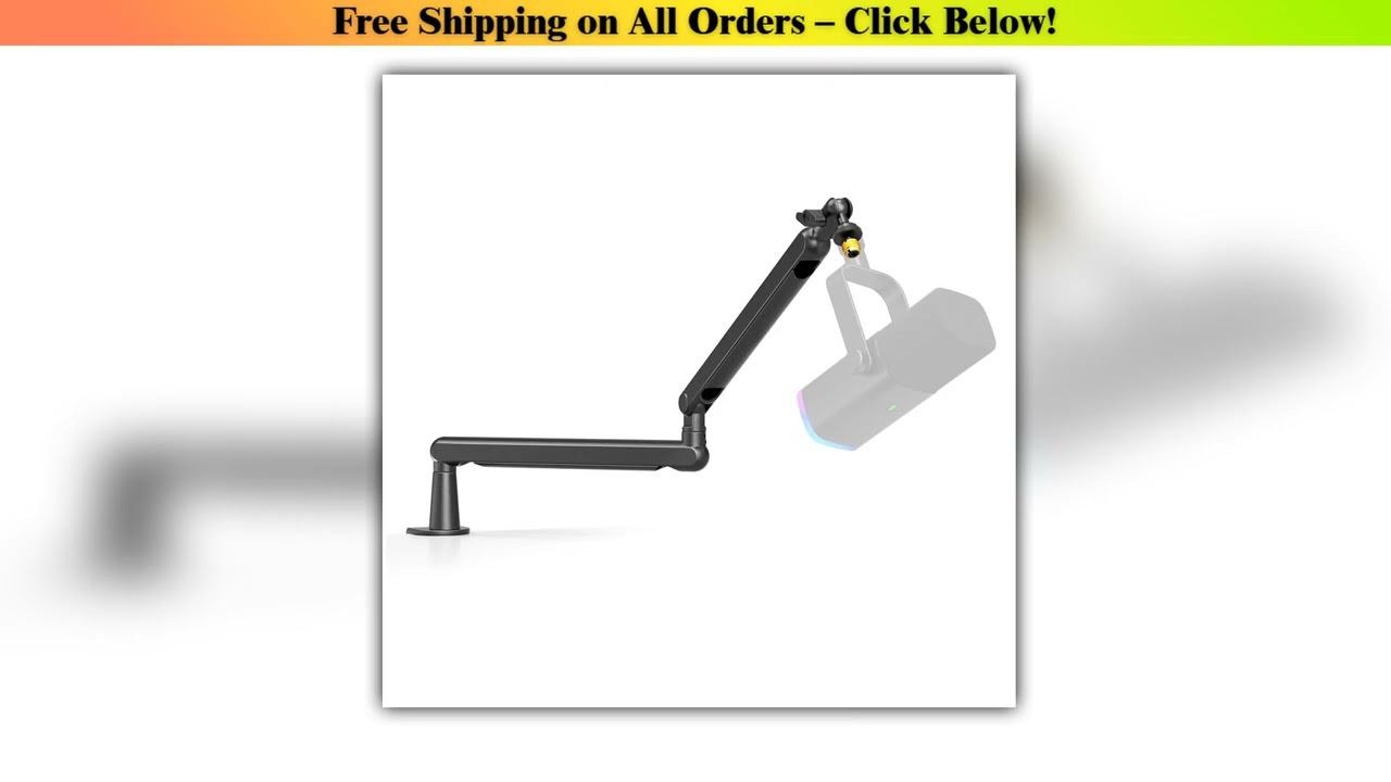 FIFINE Adjustable Low-profile Arm Microphone Stand with Cable Managment/Desk Mount, Suspension
