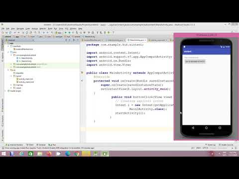 Example of Explicit Intent in Android