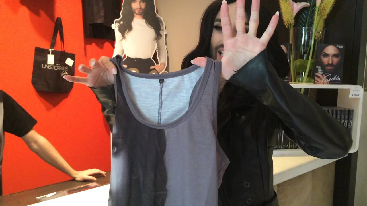 Conchita Wurst visiting her official fanshop at Le Meridien Vienna