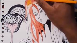 Wendel's Artwork Video 62 - How To Draw & Color Princess Python from Marvel Comics