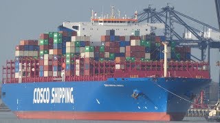 Cosco Shipping Andes arrives to Felixstowe, two 3212 Svitzer tugs assist  18th January 2019