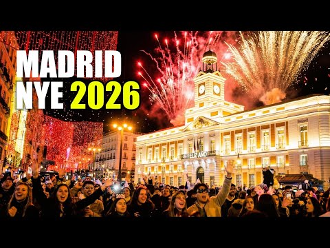 Madrid New Year’s Eve 2026 Walking Tour 🇪🇸 Midnight Fireworks at Puerta del Sol [4K]