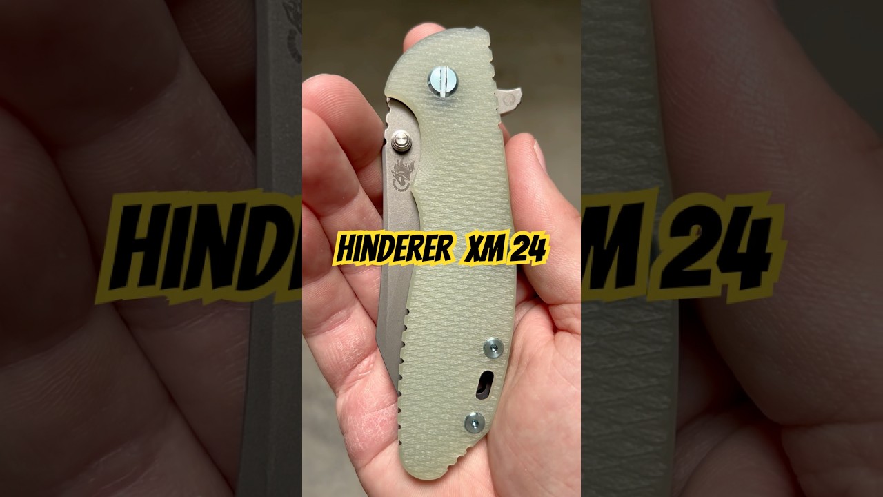 Hinderer XM24, Wharncliffe Skinny, S45VN-Purple/Bronze Scales, Green G-10, Light Blue Ti Hardware