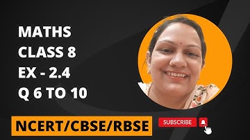 Linear Equation In One Variable || Exercise 2.4 || Class 8 Maths || NCERT CBSE RBSE || Q6to10 ||