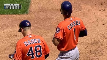 HOU@MIN: Correa drives in Springer with an RBI single