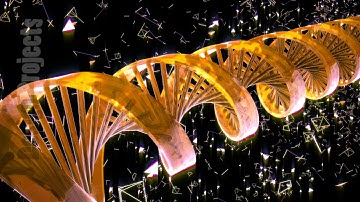 Abstract Loopable Background with rotating abstract DNA