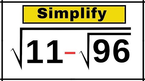 USA Math | A Very Nice Square Root Algebra Problem Solving | Math Olympiad Challenge|√11–(√96)