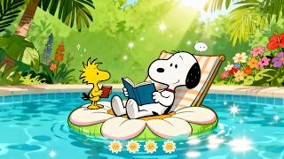 Snoopy’s Fresh Poolside Summer 🌴🎧 Soft Lofi Beats for Study, Relax & Stress Relief