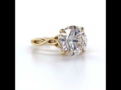 Round Tulip Cathedral Lab Grown Diamond Engagement Ring ring video