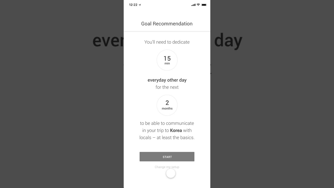 A Mid-Fi approach to a goal based language learning app