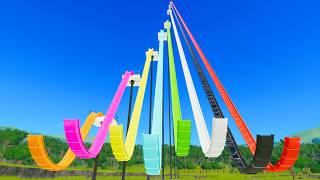 15 vs 1600 FT Mat Flume Water Slides – Planet Coaster 2