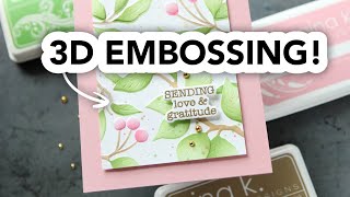 3D embossing plus blended color using layered stencils!