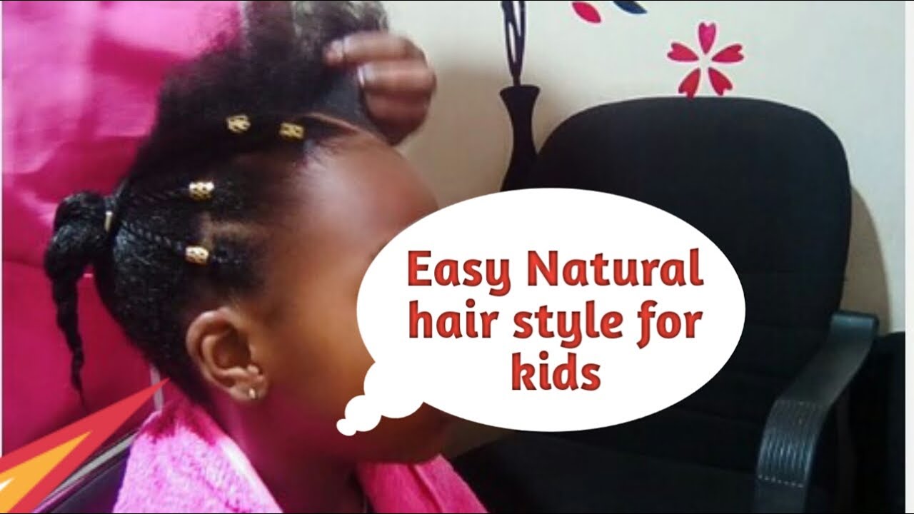 KIDS SIMPLE NATURAL HAIR STYLE USING SHEBA WASH & GO GEL/Kenyan brand