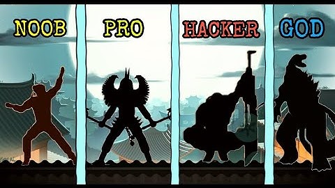 Shadow fight 2:Noob vs pro vs Hacker vs God