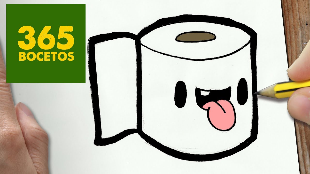 COMO DIBUJAR PAPEL HIGENICO KAWAII PASO A PASO - Dibujos kawaii faciles -  How to draw a toilet paper - YouTube