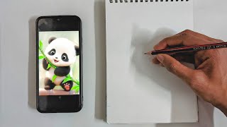 cute baby 🥰 Panda🐼 outline drawing in live 🔴