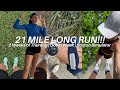 14 days until the boston marathon  21 mile long run  2 full weeks of marathon training