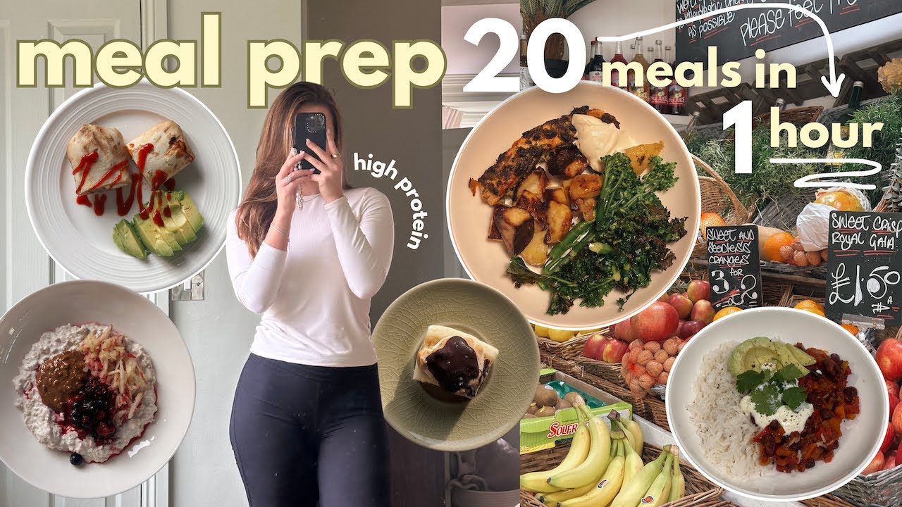 meal prep 20 MEALS IN 1 HOUR ⭐️🌱 high protein and healthy
