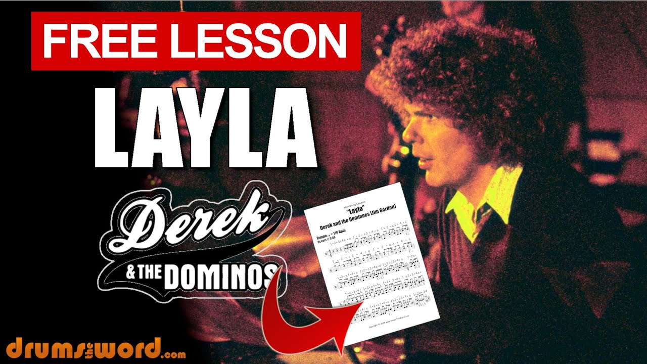 ☆ Layla (Derek And The Dominoes) ☆ Free Drum Lesson | How To