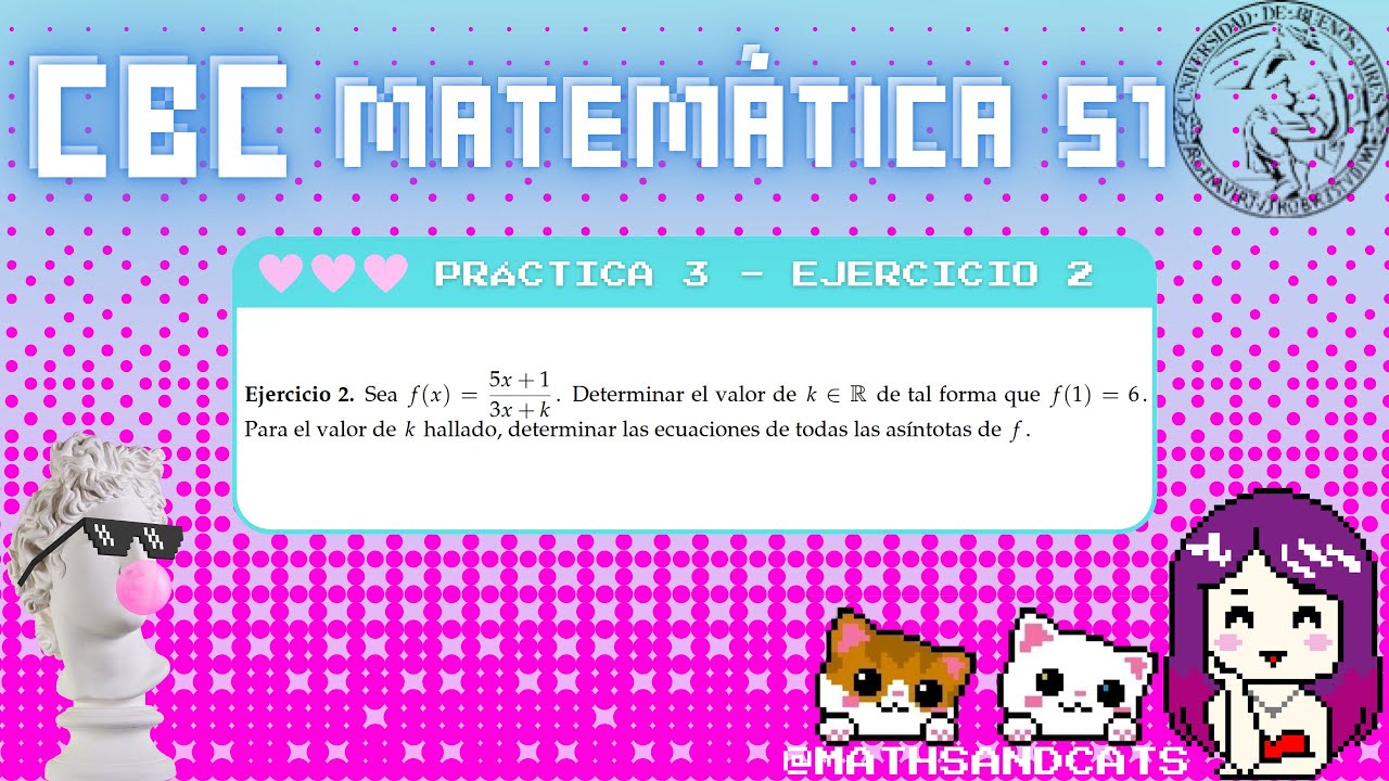 Ejercicio de función homográfica - Ejercicio 2 - Práctica 3 - CBC - Matemática 51