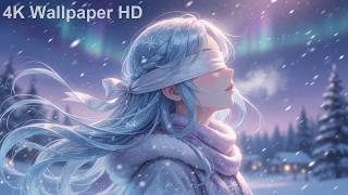 Icy Blue Hair Blind Girl ❄️💙✨ | Anime Live Wallpaper 4K Ultra HD | 1 Hour Loop