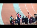 Mo farah mobot on lap of honour olympic champion london 2012