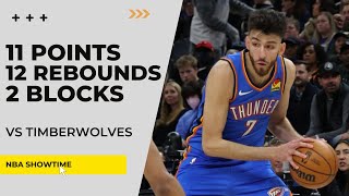 Chet Holmgren 11 Points 12 Rebs 2 Blocks vs Timberwolves - Feb 13 2025 I season