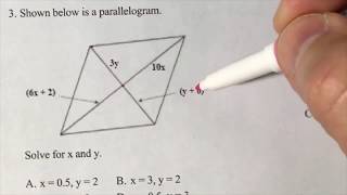 Parallelograms - Diagonals #3