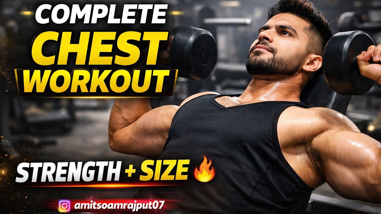 Complete Chest Workout | Strength + Size 💪 | Flat & Incline Dumbbell + Bench Press