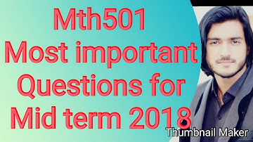 MTH501 MOST IMPORTANT QESTIONS WITH SOLUTIONS