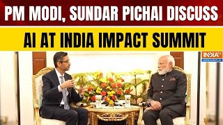 PM Modi Meets Google CEO Sundar Pichai at India AI Impact Summit 2026 | Bharat Mandapam