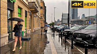 Warsaw Ambience in Rain | Warsaw - Poland Walking Tour [4K HDR]