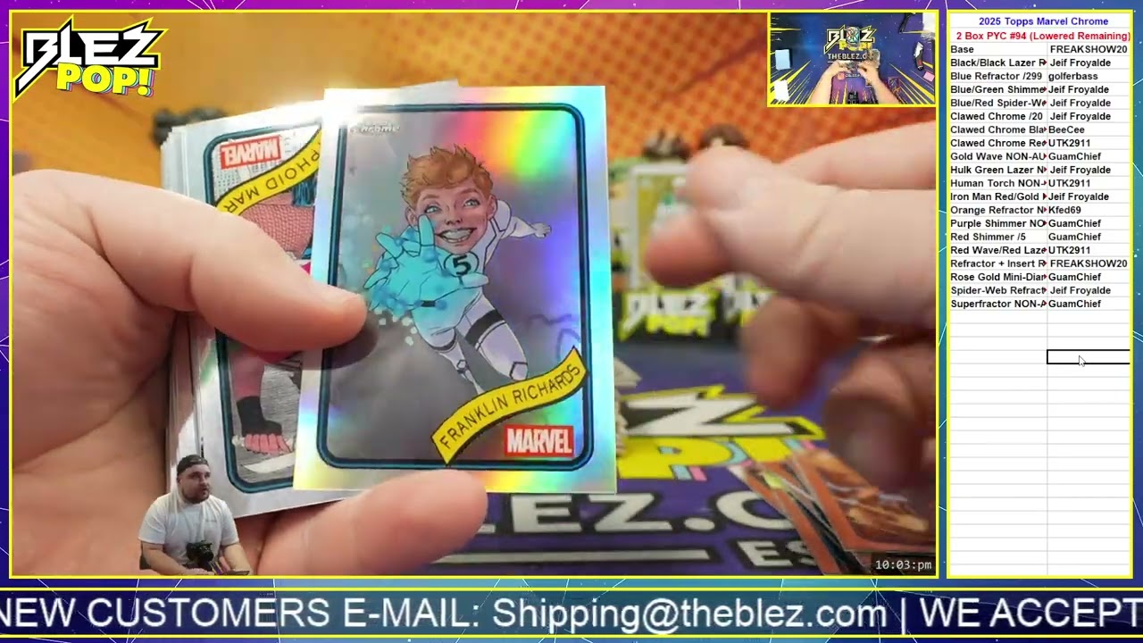 2025 Topps Marvel Chrome 2 Box Break Pick Your Color #94