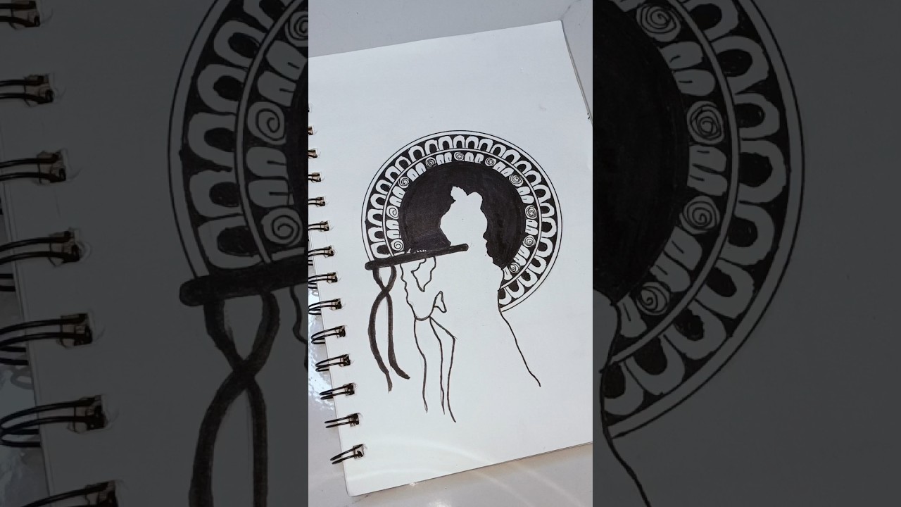 Kanha mandala art 🪈💙 Krishna stunning art tutorial ✨🫶 #art #mandalaart #meditativemandalaart #viral