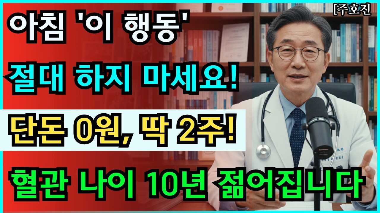 [의사 경고] 아침에 '이 행동' 절대 하지 마세요! 0원으로 2주 만에 막힌 혈관 뻥 뚫는 기적의 습관 #혈관건강 #돌연사예방 #주호진박사
