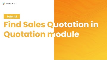 How to find Sales Quotation in Quotation module on TranZact?