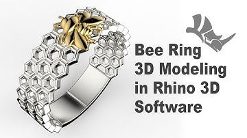 Bee Honeycomb Ring- Jewelry CAD Design Tutorial 3D Modeling with Rhino 3D #345