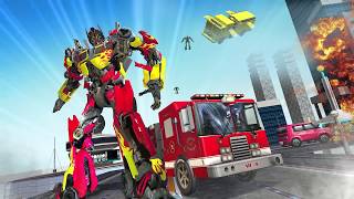 Truck Robot Fire Fighter Real War Simulator screenshot 3