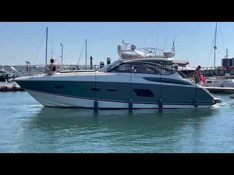 Princess V39 - Port of Poole, leaving her berth