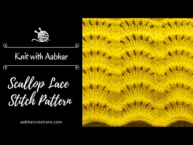 Scallop Lace Stitch Knitting Tutorial for Beginners - YouTube