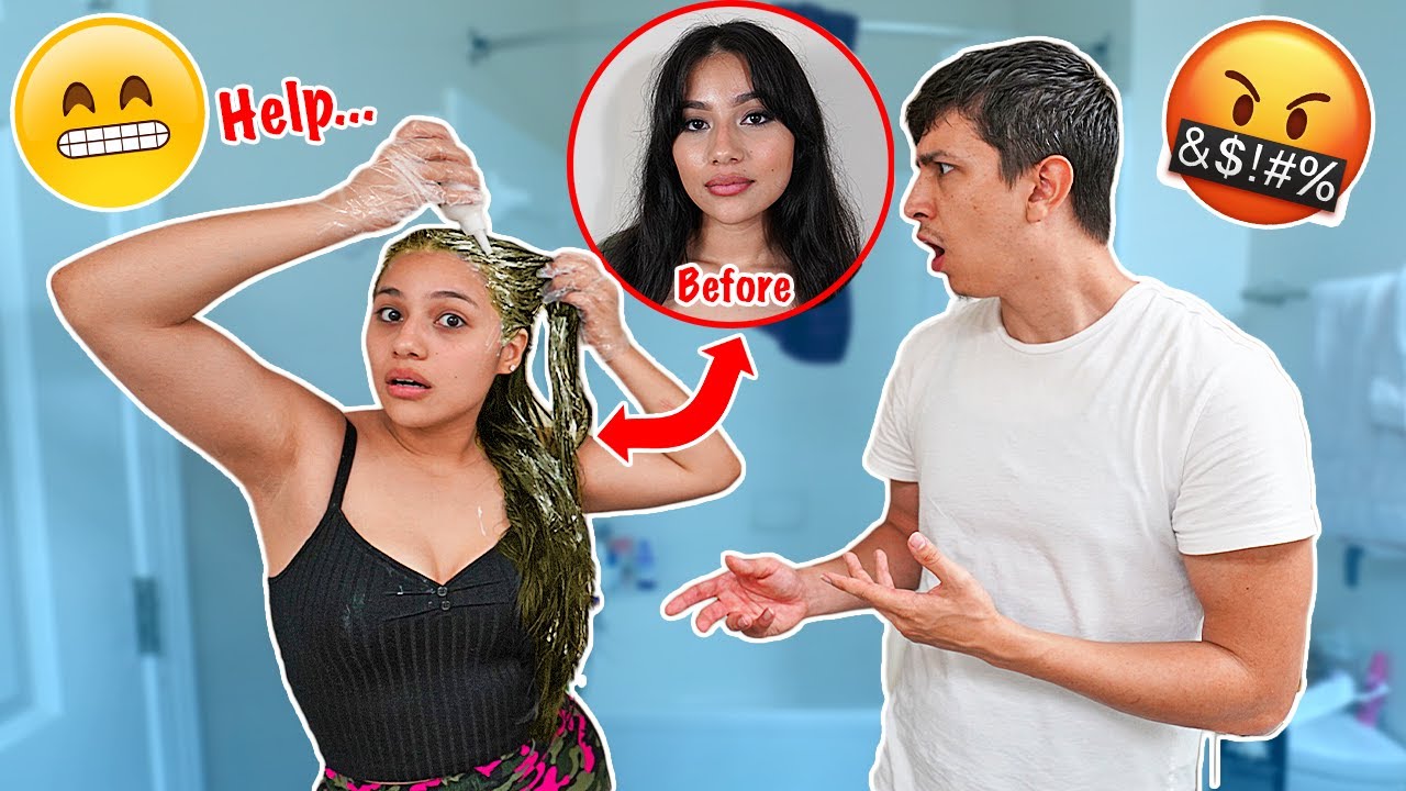 BLEACHING My Hair BEHIND My Boyfriend's Back... **HE WASN'T HAPPY** - YouTube