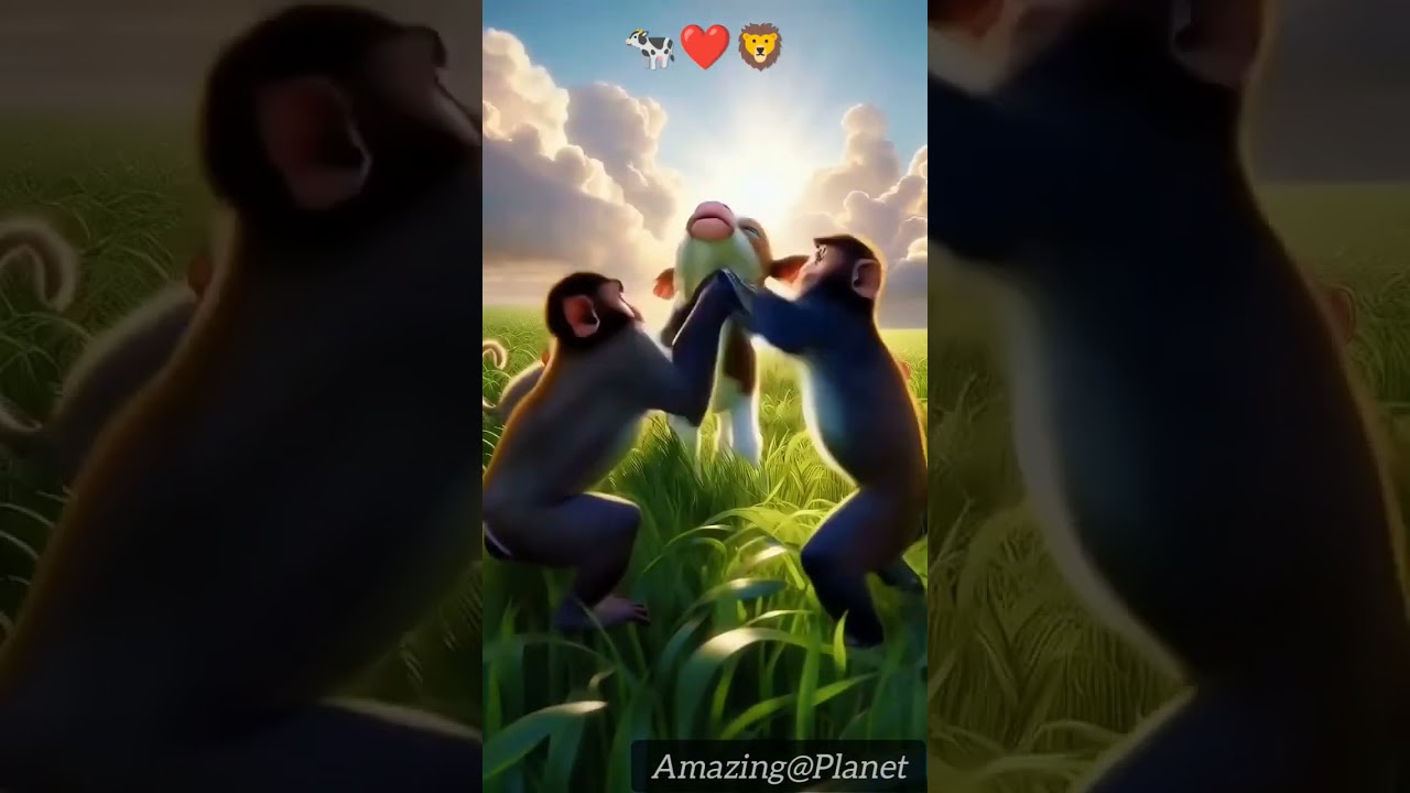 Lion and cow friendship 🦁♥️🐄
