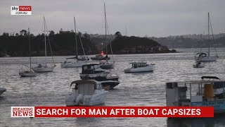 Search for man continues after boat capsizes